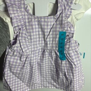 Carter's Lavender Gingham Ruffle Dress